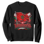 Waving Morocco Flag Stadium Lights Sweatshirt Patriotic Moroccan Soccer Fans