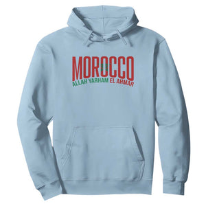 Morocco Flag Pride Allah Yarham El Ahmar Hoodie Moroccan Soccer Football Fans Gift