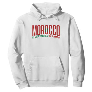Morocco Flag Pride Allah Yarham El Ahmar Hoodie Moroccan Soccer Football Fans Gift