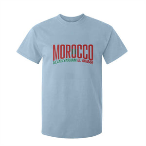 Morocco Flag Pride Allah Yarham El Ahmar T Shirt For Kid Moroccan Soccer Football Fans Gift