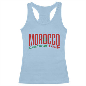 Morocco Flag Pride Allah Yarham El Ahmar Racerback Tank Top Moroccan Soccer Football Fans Gift