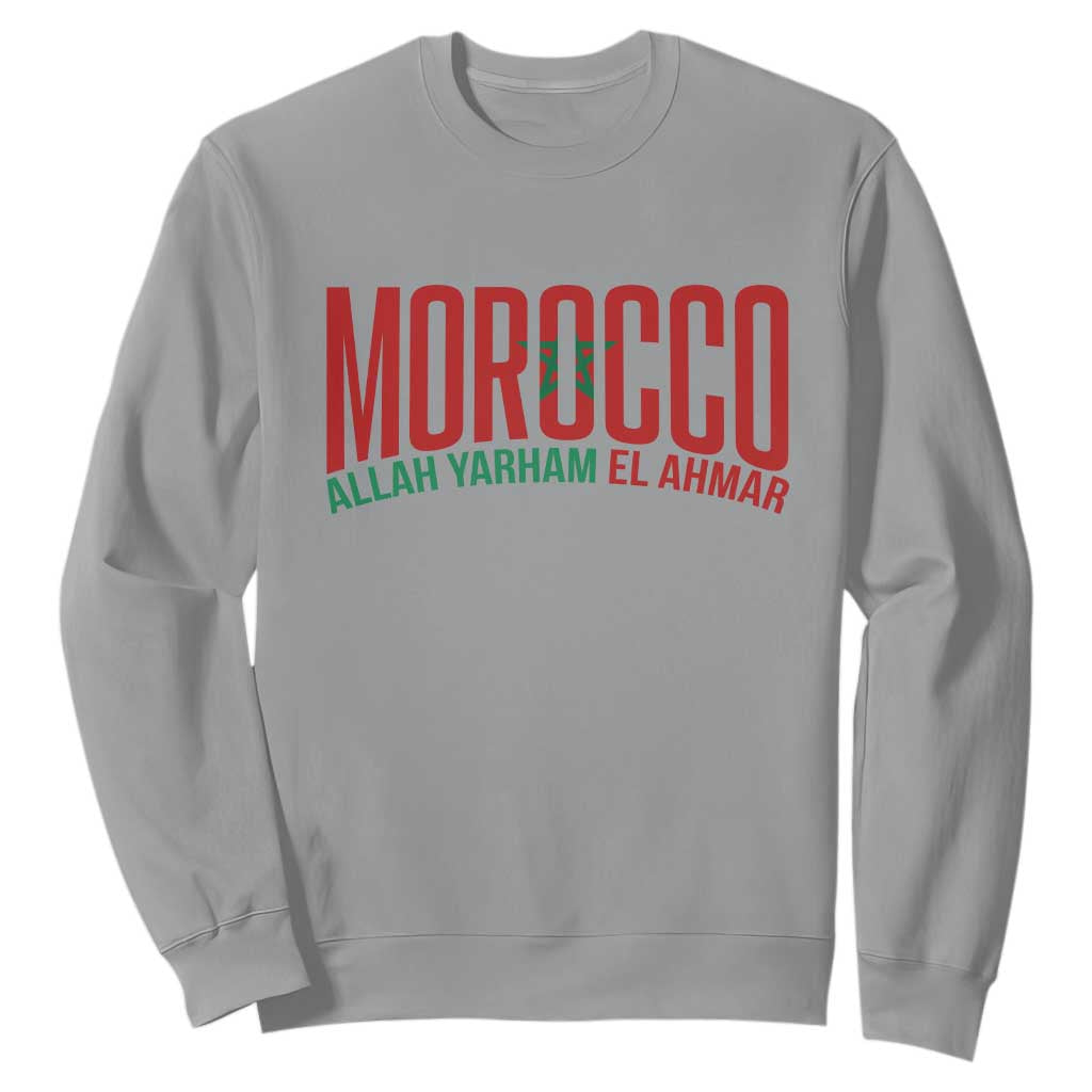 Morocco Flag Pride Allah Yarham El Ahmar Sweatshirt Moroccan Soccer Football Fans Gift
