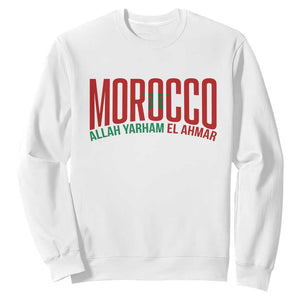Morocco Flag Pride Allah Yarham El Ahmar Sweatshirt Moroccan Soccer Football Fans Gift