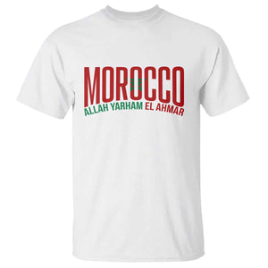 Morocco Flag Pride Allah Yarham El Ahmar T Shirt Moroccan Soccer Football Fans Gift