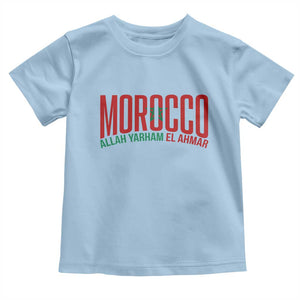 Morocco Flag Pride Allah Yarham El Ahmar Toddler T Shirt Moroccan Soccer Football Fans Gift