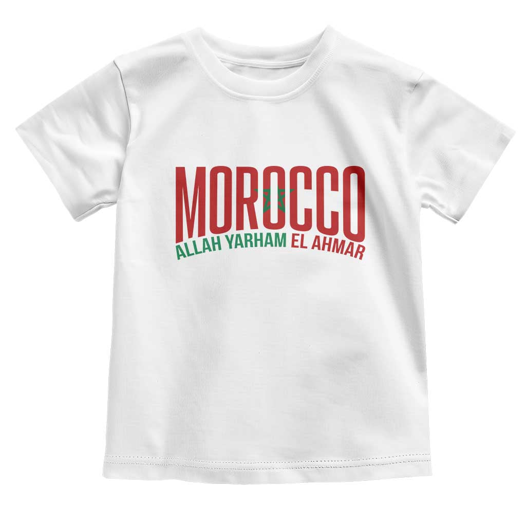 Morocco Flag Pride Allah Yarham El Ahmar Toddler T Shirt Moroccan Soccer Football Fans Gift
