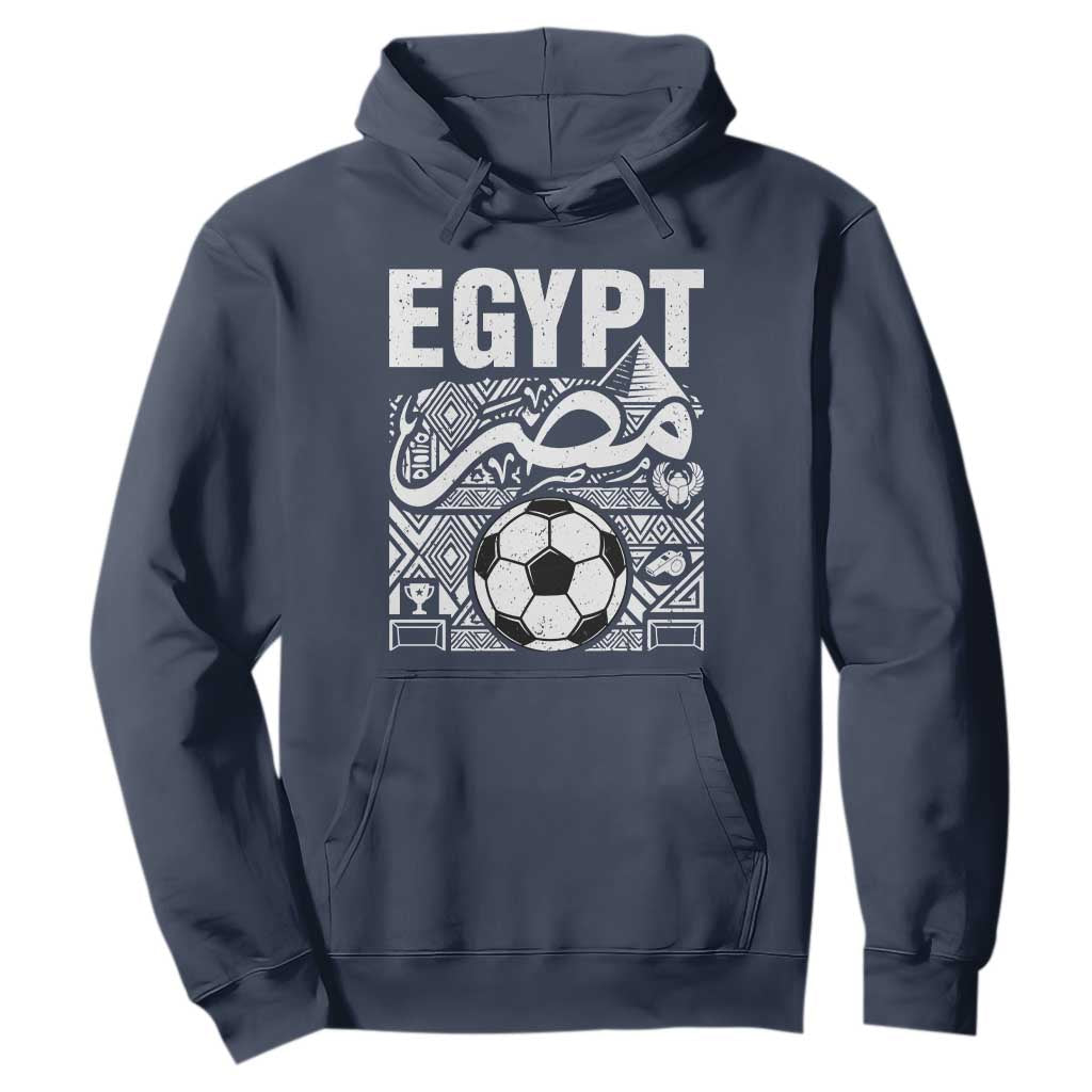 Egypt Soccer Misr Pride Arabic Calligraphy Hoodie Egyptian Football Fans Ancient Pyramid Heritage Graphic
