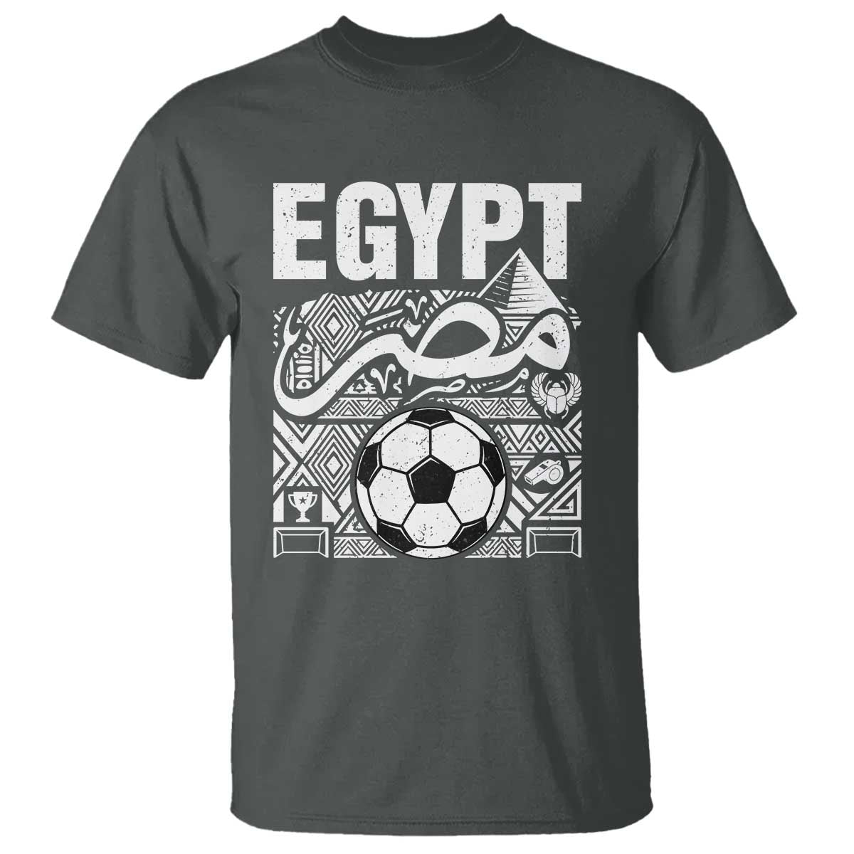 Egypt Soccer Misr Pride Arabic Calligraphy T Shirt Egyptian Football Fans Ancient Pyramid Heritage Graphic