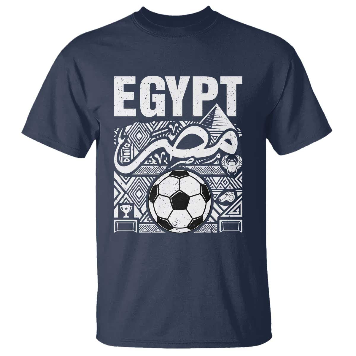 Egypt Soccer Misr Pride Arabic Calligraphy T Shirt Egyptian Football Fans Ancient Pyramid Heritage Graphic