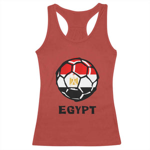 Egyptian Flag Soccer Ball Graphic Racerback Tank Top Egypt Pride Sports Football Fans Match Day