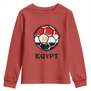 Egyptian Flag Soccer Ball Graphic Youth Sweatshirt Egypt Pride Sports Football Fans Match Day