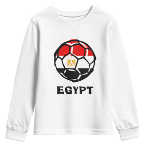 Egyptian Flag Soccer Ball Graphic Youth Sweatshirt Egypt Pride Sports Football Fans Match Day