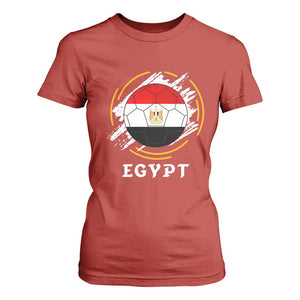Egyptian Flag Soccer Ball Splatter Graphic T Shirt For Women Egypt Pride Sports Football Fans Match Day