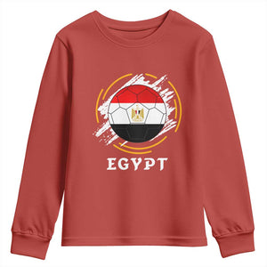 Egyptian Flag Soccer Ball Splatter Graphic Youth Sweatshirt Egypt Pride Sports Football Fans Match Day