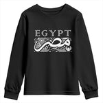 Egypt Misr Arabic Calligraphy Youth Sweatshirt Vintage Egyptian Heritage Pharaonic Pattern Graphic
