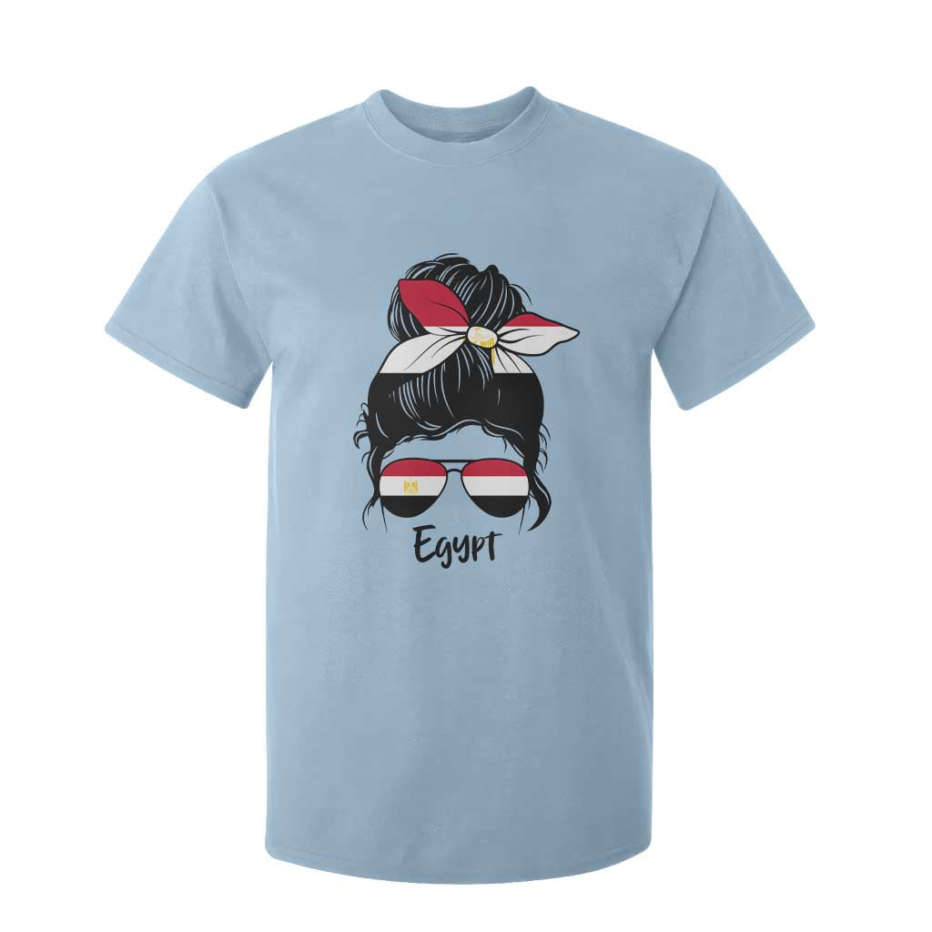 Egyptian Flag Messy Bun Girl T Shirt For Kid Patriotic Egypt Women