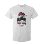 Egyptian Flag Messy Bun Girl T Shirt For Kid Patriotic Egypt Women