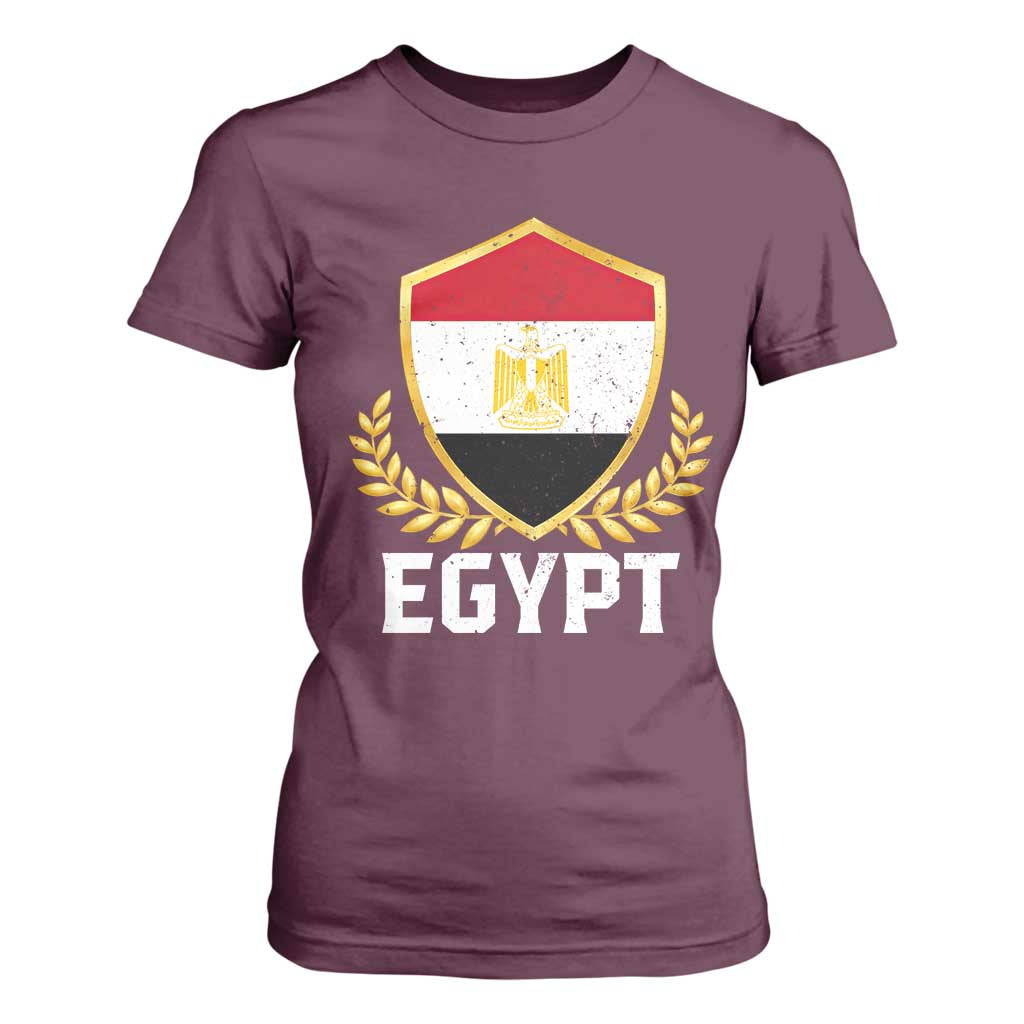 Egypt Coat of Arms Gold Shield Crest T Shirt For Women Patriotic Egyptian Flag Heritage Pride