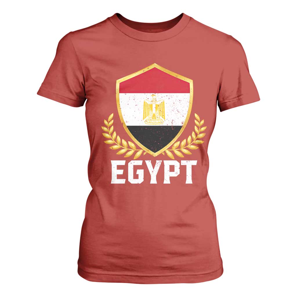 Egypt Coat of Arms Gold Shield Crest T Shirt For Women Patriotic Egyptian Flag Heritage Pride
