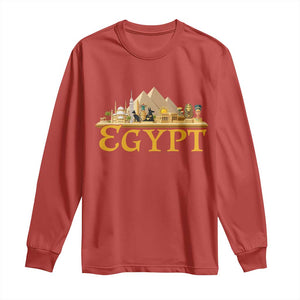 Ancient Egypt Pyramids Sphinx Graphic Long Sleeve Shirt Vintage Egypt Anubis History Buff Travel Souvenir