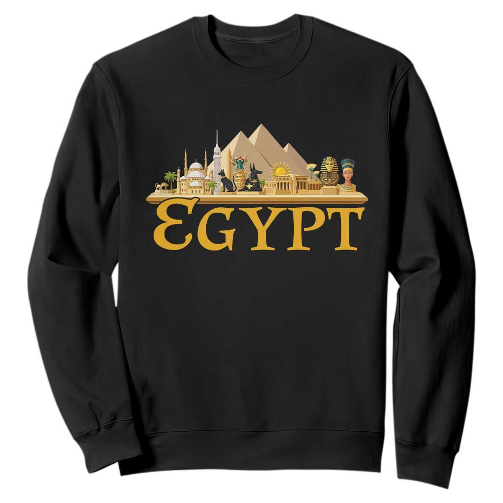 Ancient Egypt Pyramids Sphinx Graphic Sweatshirt Vintage Egypt Anubis History Buff Travel Souvenir