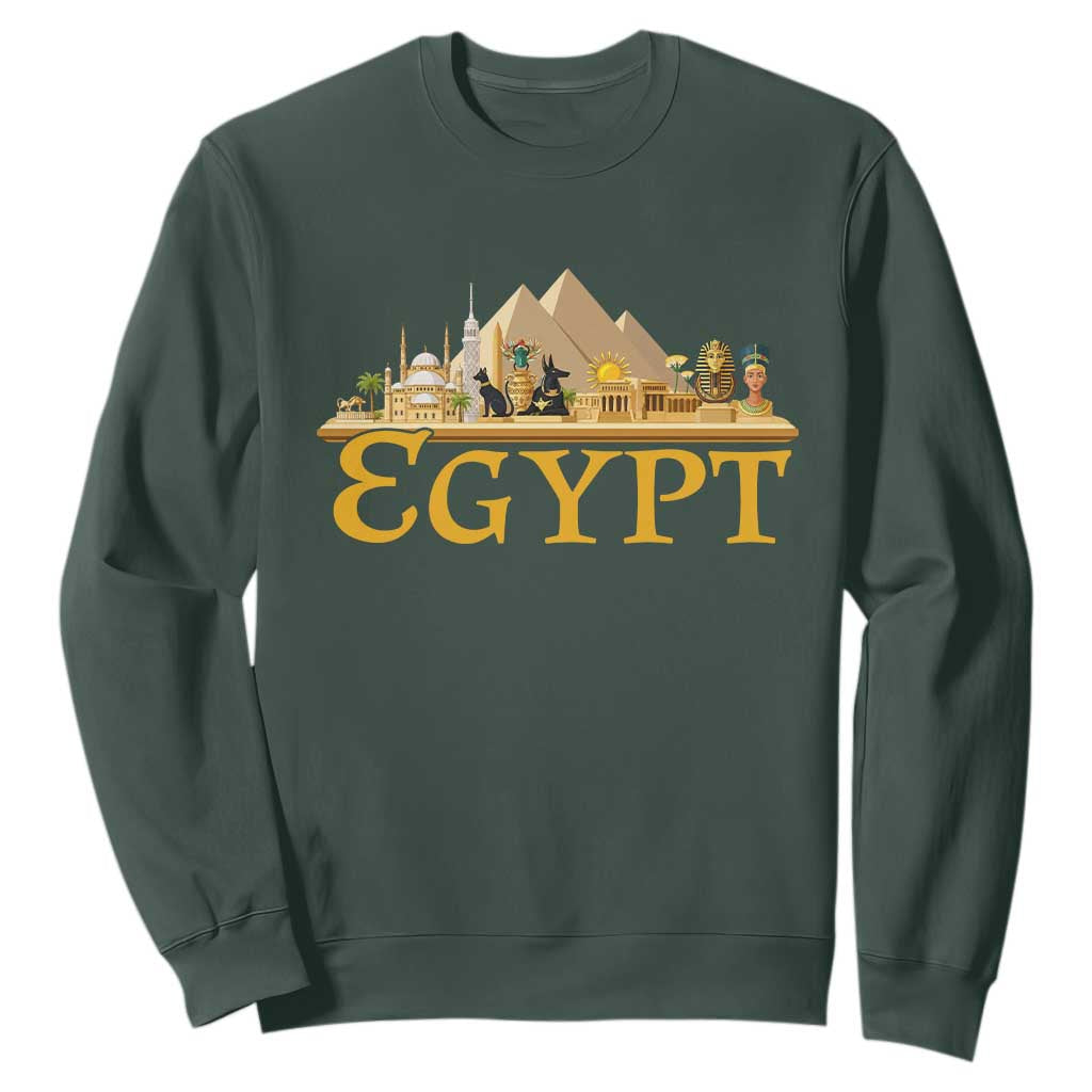 Ancient Egypt Pyramids Sphinx Graphic Sweatshirt Vintage Egypt Anubis History Buff Travel Souvenir