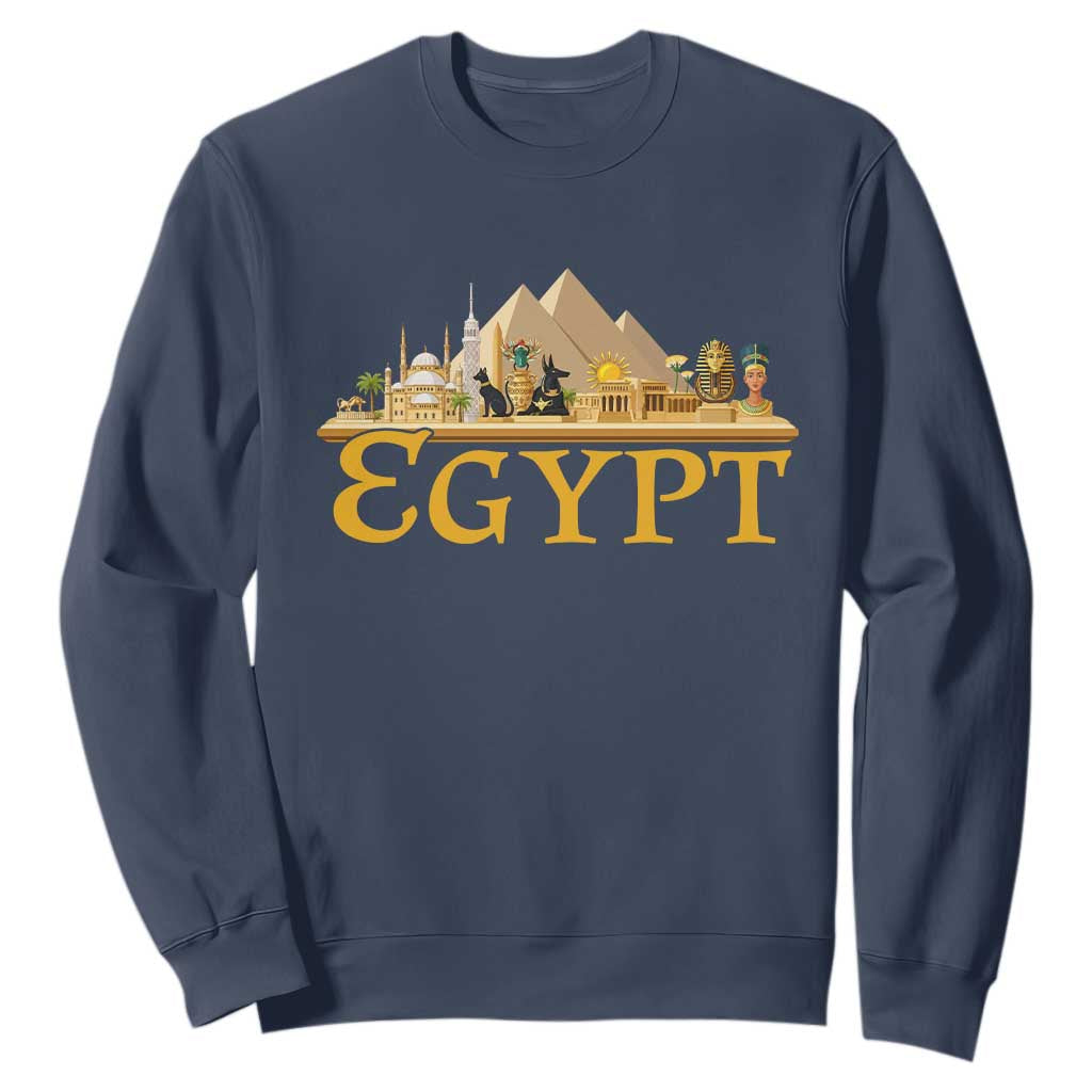 Ancient Egypt Pyramids Sphinx Graphic Sweatshirt Vintage Egypt Anubis History Buff Travel Souvenir