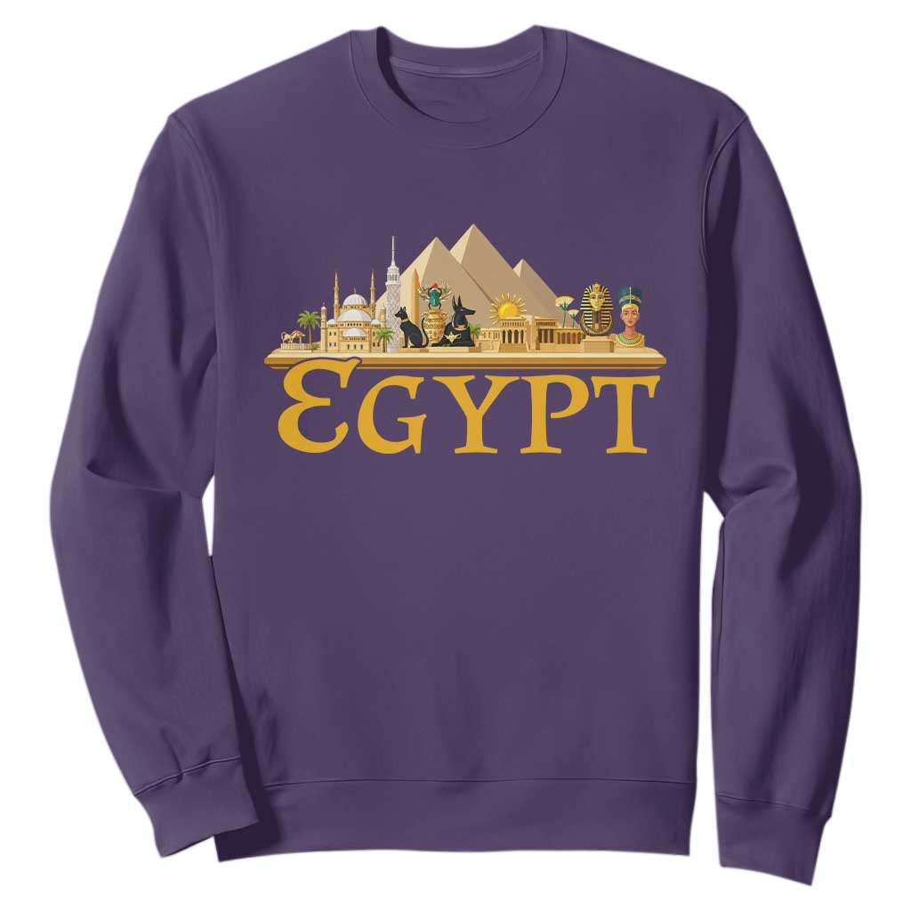 Ancient Egypt Pyramids Sphinx Graphic Sweatshirt Vintage Egypt Anubis History Buff Travel Souvenir