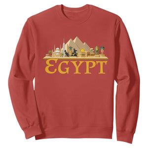 Ancient Egypt Pyramids Sphinx Graphic Sweatshirt Vintage Egypt Anubis History Buff Travel Souvenir