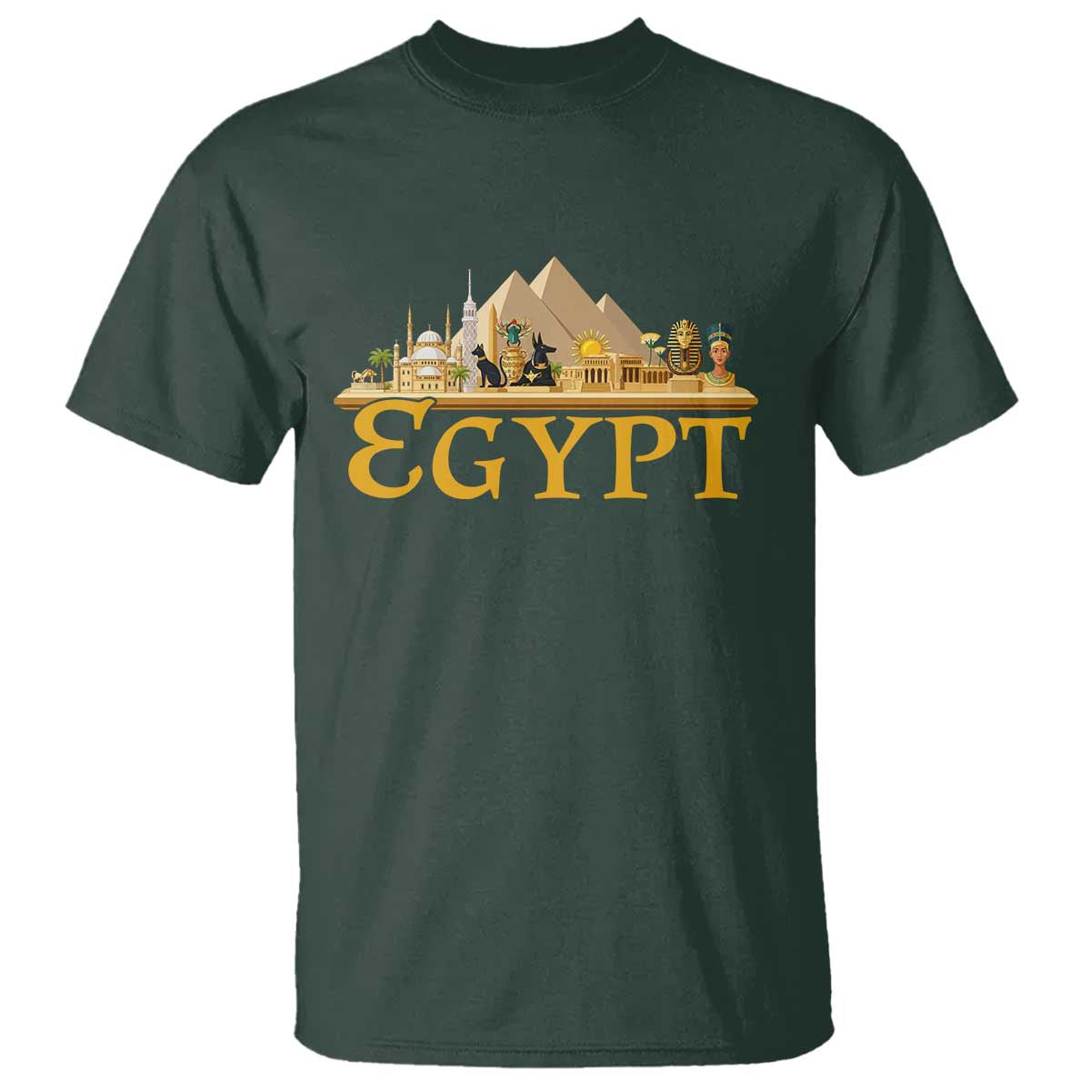Ancient Egypt Pyramids Sphinx Graphic T Shirt Vintage Egypt Anubis History Buff Travel Souvenir