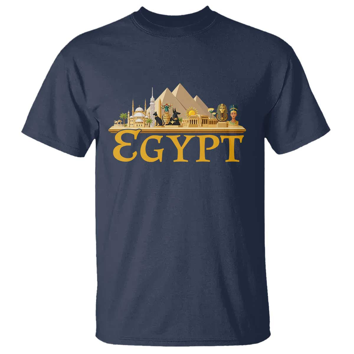Ancient Egypt Pyramids Sphinx Graphic T Shirt Vintage Egypt Anubis History Buff Travel Souvenir