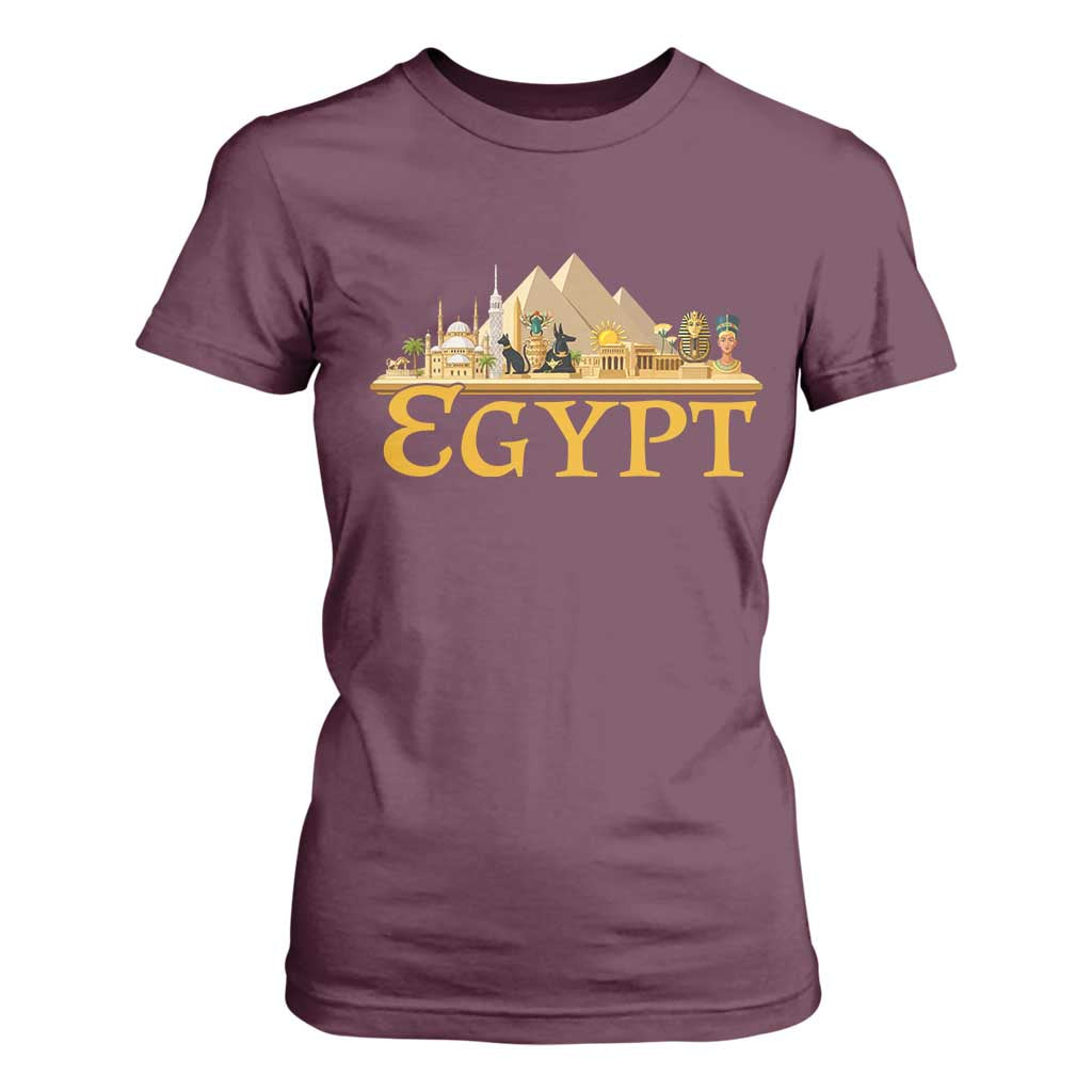 Ancient Egypt Pyramids Sphinx Graphic T Shirt For Women Vintage Egypt Anubis History Buff Travel Souvenir