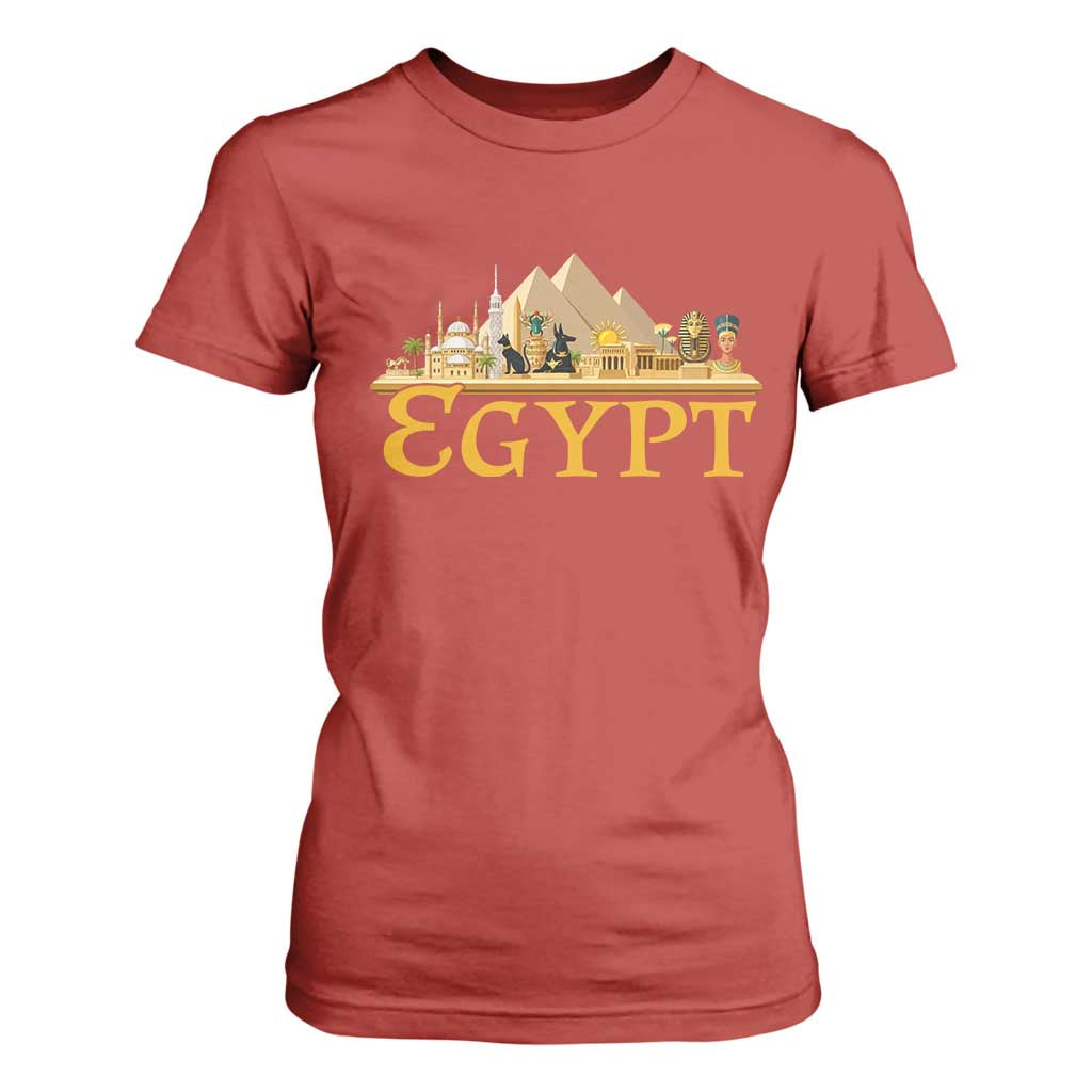 Ancient Egypt Pyramids Sphinx Graphic T Shirt For Women Vintage Egypt Anubis History Buff Travel Souvenir