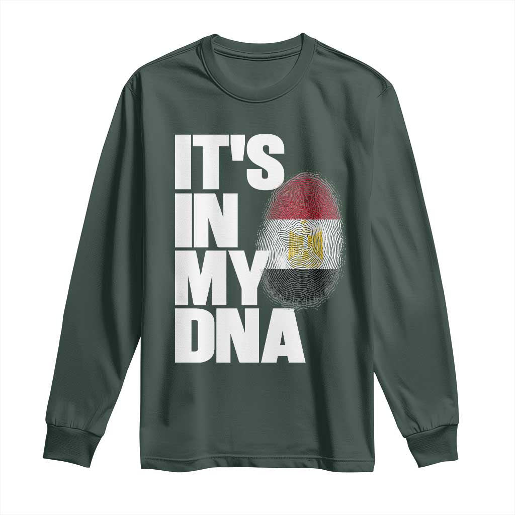 Egypt It's In My DNA Flag Fingerprint Graphic Long Sleeve Shirt Egyptian Heritage Pride Roots