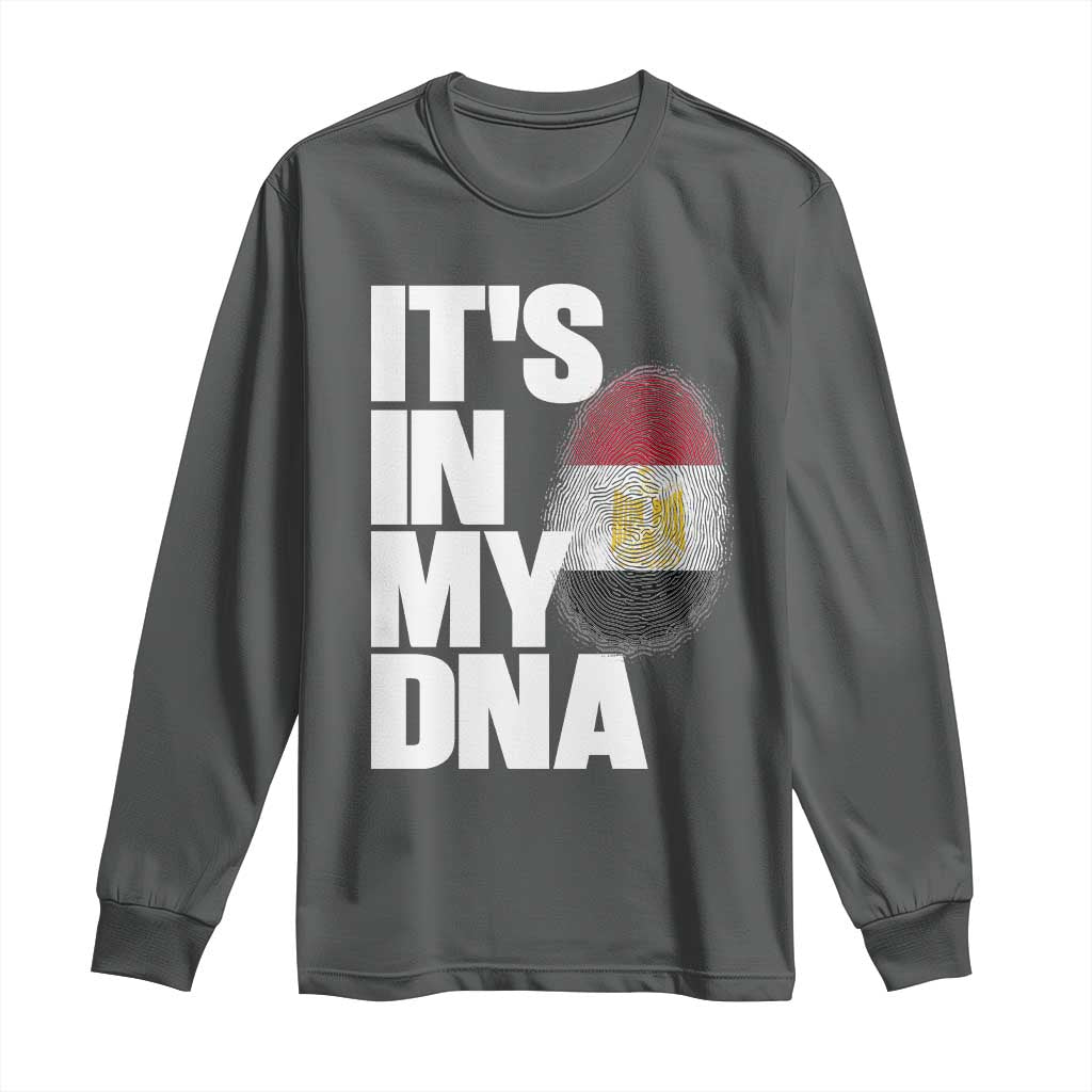 Egypt It's In My DNA Flag Fingerprint Graphic Long Sleeve Shirt Egyptian Heritage Pride Roots