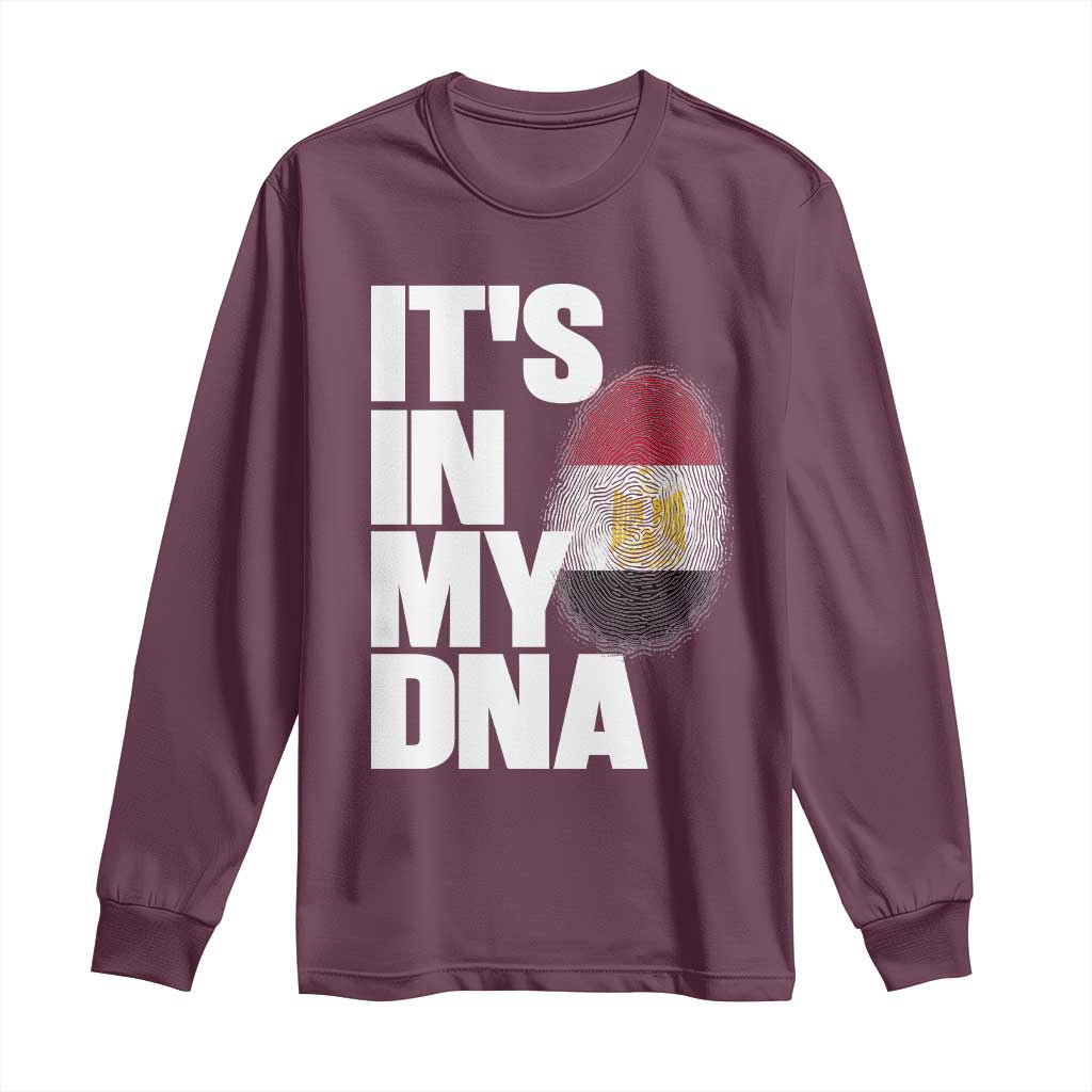 Egypt It's In My DNA Flag Fingerprint Graphic Long Sleeve Shirt Egyptian Heritage Pride Roots