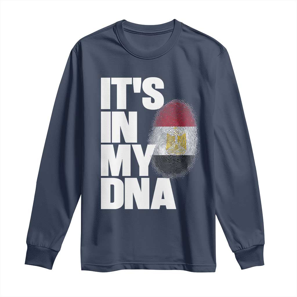 Egypt It's In My DNA Flag Fingerprint Graphic Long Sleeve Shirt Egyptian Heritage Pride Roots