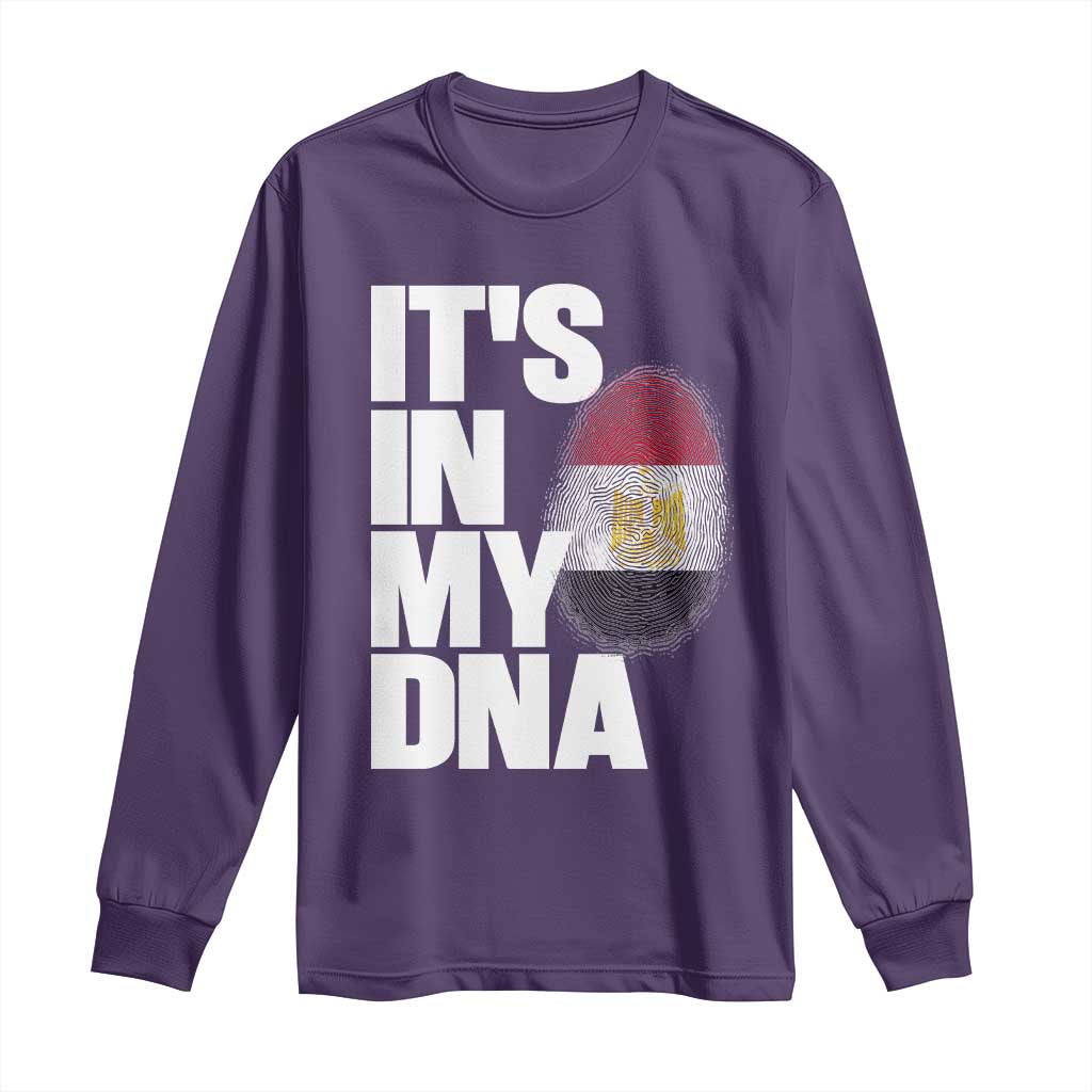 Egypt It's In My DNA Flag Fingerprint Graphic Long Sleeve Shirt Egyptian Heritage Pride Roots