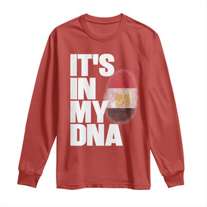 Egypt It's In My DNA Flag Fingerprint Graphic Long Sleeve Shirt Egyptian Heritage Pride Roots
