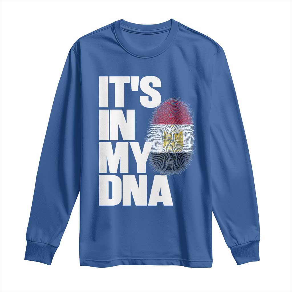 Egypt It's In My DNA Flag Fingerprint Graphic Long Sleeve Shirt Egyptian Heritage Pride Roots
