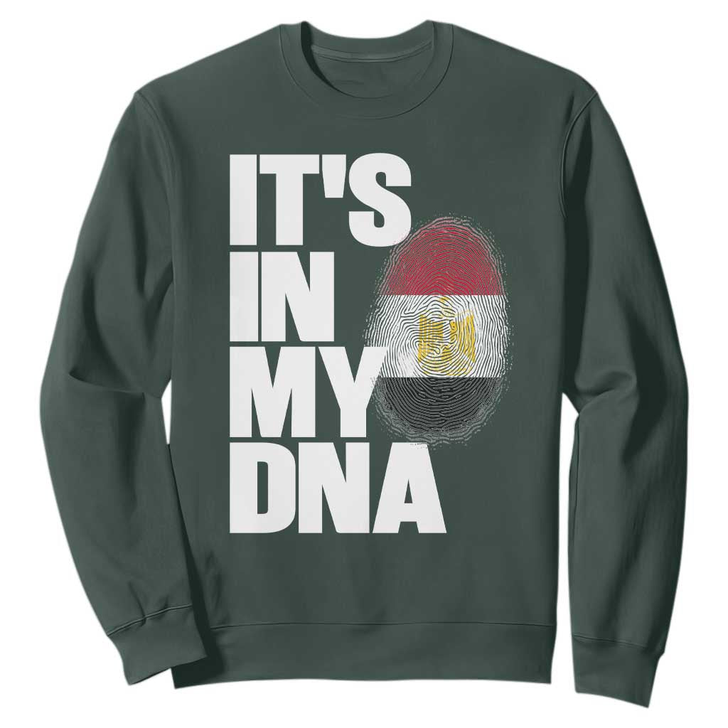 Egypt It's In My DNA Flag Fingerprint Graphic Sweatshirt Egyptian Heritage Pride Roots