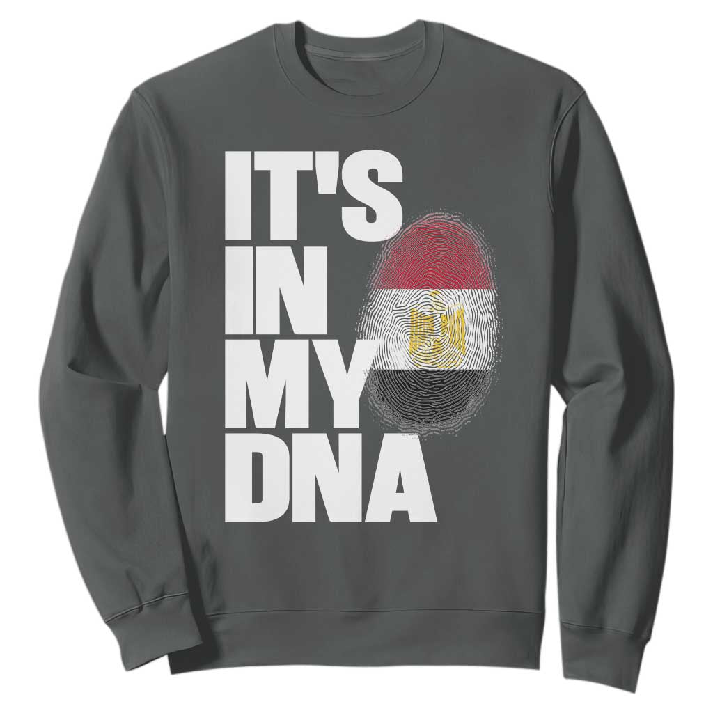Egypt It's In My DNA Flag Fingerprint Graphic Sweatshirt Egyptian Heritage Pride Roots