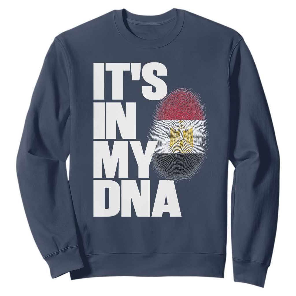 Egypt It's In My DNA Flag Fingerprint Graphic Sweatshirt Egyptian Heritage Pride Roots