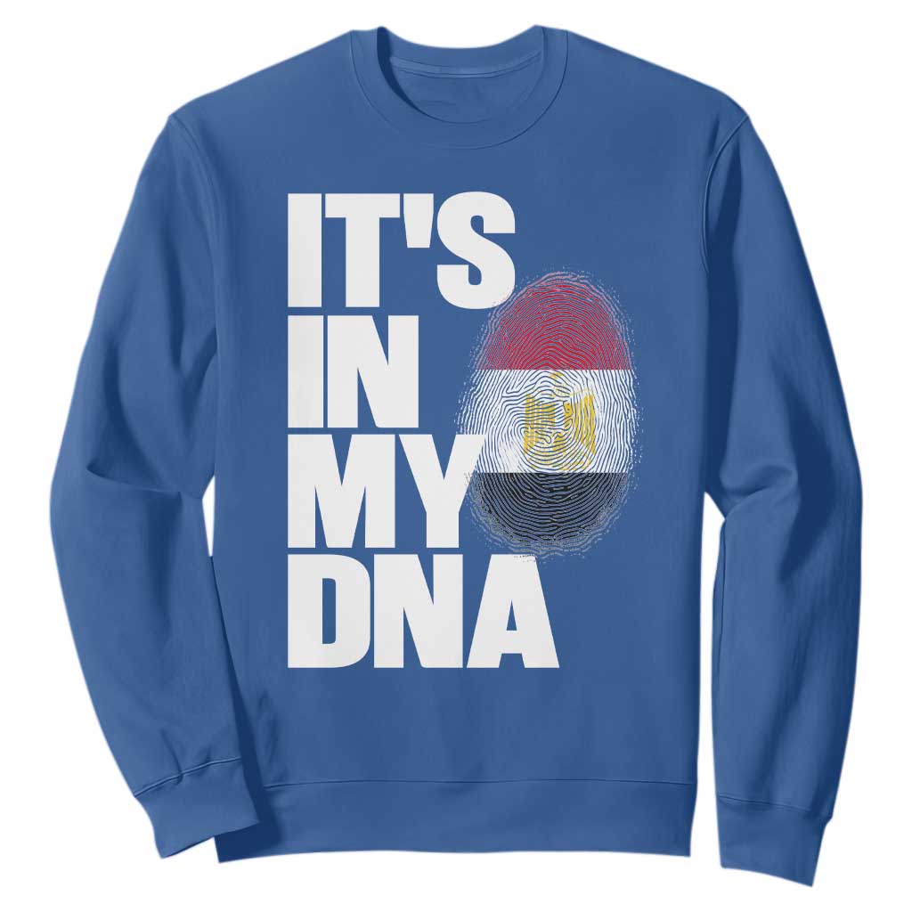 Egypt It's In My DNA Flag Fingerprint Graphic Sweatshirt Egyptian Heritage Pride Roots