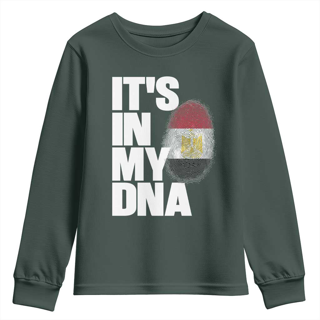 Egypt It's In My DNA Flag Fingerprint Graphic Youth Sweatshirt Egyptian Heritage Pride Roots