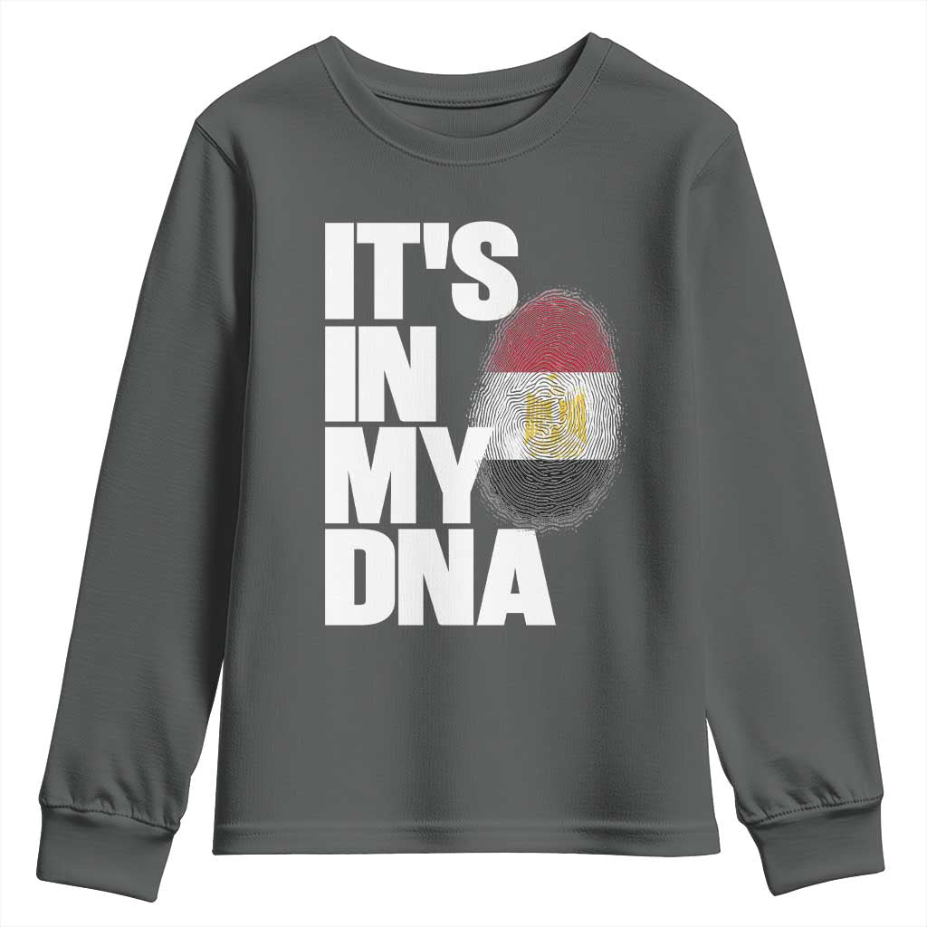 Egypt It's In My DNA Flag Fingerprint Graphic Youth Sweatshirt Egyptian Heritage Pride Roots