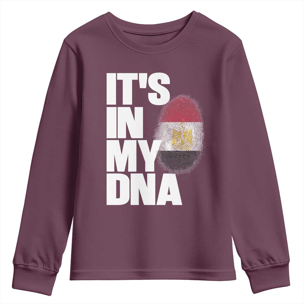 Egypt It's In My DNA Flag Fingerprint Graphic Youth Sweatshirt Egyptian Heritage Pride Roots
