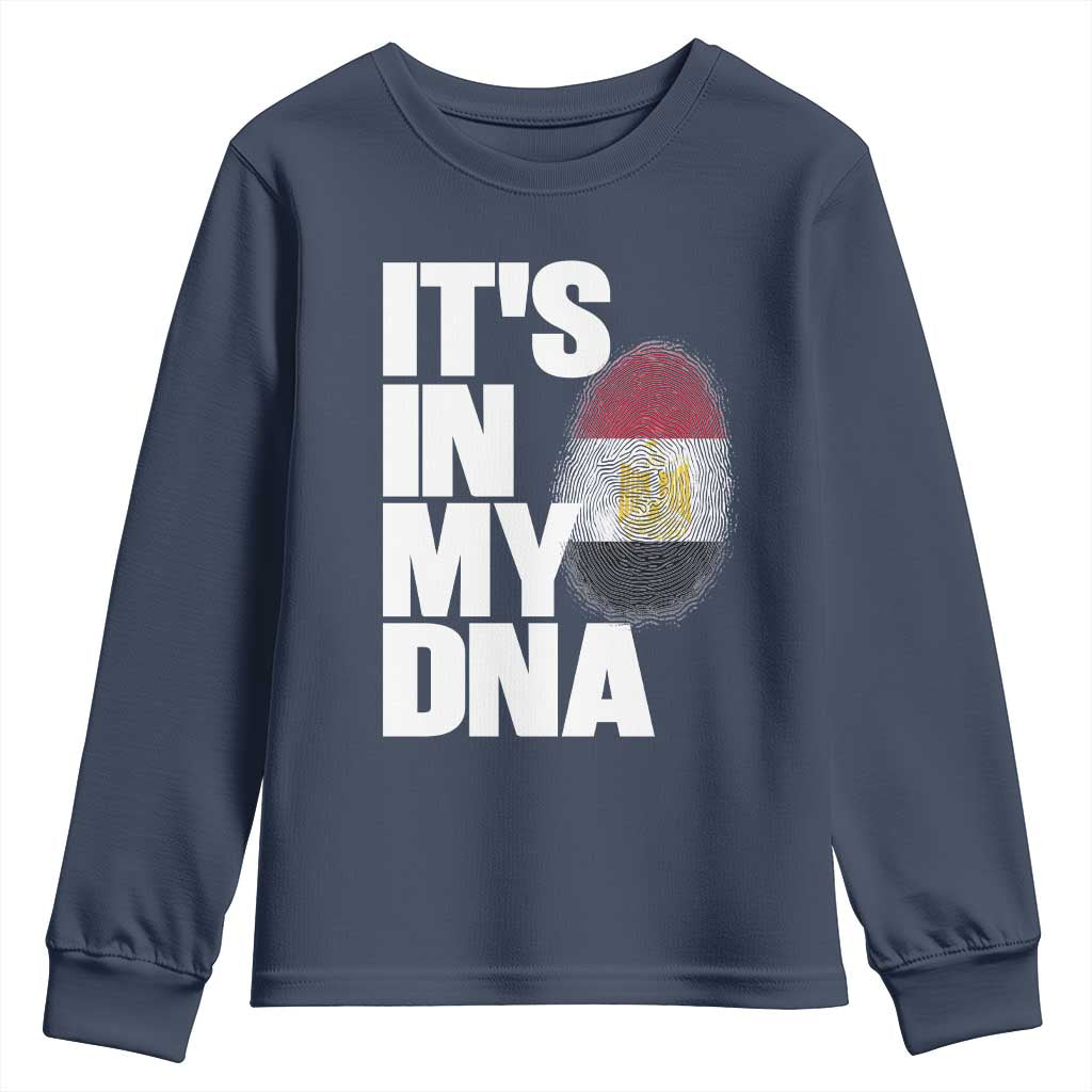 Egypt It's In My DNA Flag Fingerprint Graphic Youth Sweatshirt Egyptian Heritage Pride Roots