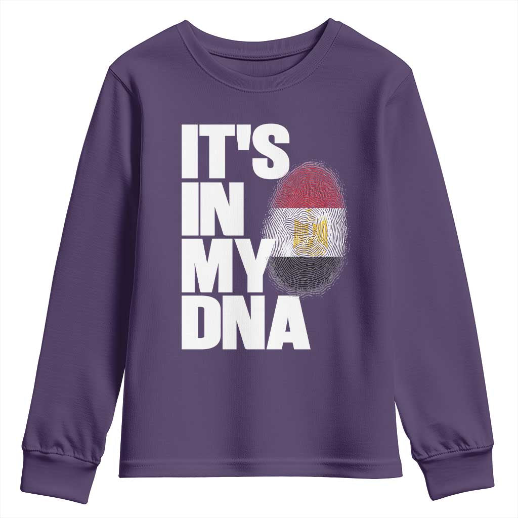Egypt It's In My DNA Flag Fingerprint Graphic Youth Sweatshirt Egyptian Heritage Pride Roots