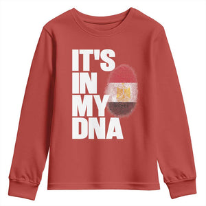 Egypt It's In My DNA Flag Fingerprint Graphic Youth Sweatshirt Egyptian Heritage Pride Roots